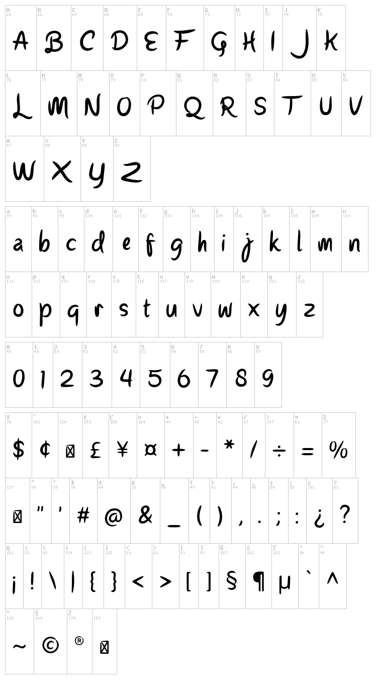 Parisien Night font map